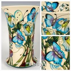 Moorcroft LG Butterfly Vase 158/8 Purple Hairstreak by Emma Bossons MINT