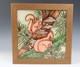 Moorcroft Pottery Plaque Squirrels Framed Arts & Crafts Tile English Animals