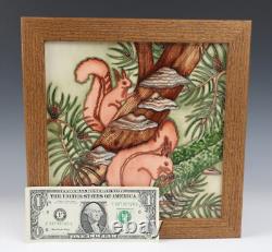 Moorcroft Pottery Plaque Squirrels Framed Arts & Crafts Tile English Animals