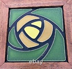 Motawi Dard Hunter Rose Tile In Handcrafted Arts & Crafts Style Box