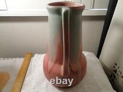 Muncie Pottery # 126, Tall Arts & Crafts Ceramic Vase with Slender Handles, 9 Tal