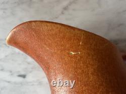 Muncie Pottery Arts and Crafts Orange Peel Glazed Pitcher and Six Cups c. 1930
