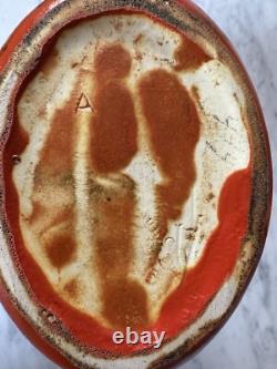 Muncie Pottery Arts and Crafts Orange Peel Glazed Pitcher and Six Cups c. 1930