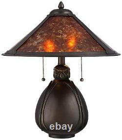 Nell Arts and Crafts Pottery Mica Shade Lamp with Table Top Dimmer