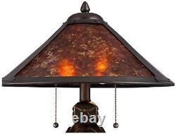 Nell Arts and Crafts Pottery Mica Shade Lamp with Table Top Dimmer