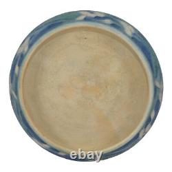 Newcomb College 1926 Arts and Crafts Pottery Floral Blue Ceramic Low Bowl Irvine