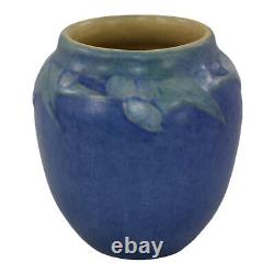 Newcomb College 1926 Vintage Arts and Crafts Pottery Berries Blue Vase (Irvine)