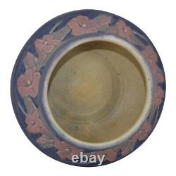Newcomb College 1929 Arts and Crafts Pottery Freesia Blue Low Bowl (Simpson)
