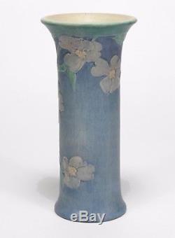 Newcomb College Pottery 10 dogwood vase Arts & Crafts matte blue green yellow