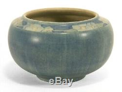 Newcomb College Pottery 1914 floral band vase CL matte blue green Arts & Crafts