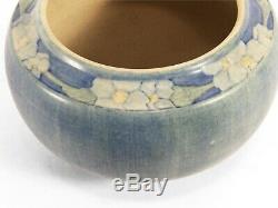 Newcomb College Pottery 1914 floral band vase CL matte blue green Arts & Crafts