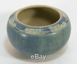 Newcomb College Pottery 1914 floral band vase CL matte blue green Arts & Crafts