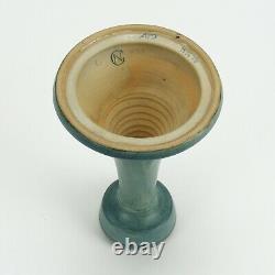 Newcomb College Pottery 1915 floral candlestick matte blue green Arts & Crafts