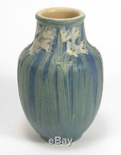 Newcomb College Pottery 1916 Narcissus vase AFS Arts & Crafts matte blue green