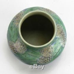 Newcomb College Pottery 1929 HB pine cone needles Arts & Crafts matte blue green