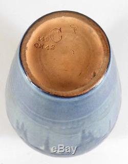 Newcomb College Pottery 8 Moon Moss landscape Arts & Crafts matte blue green