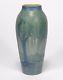 Newcomb College Pottery 8 Moon Moss Scenic Vase Arts & Crafts Matte Blue Green