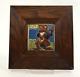 Newcomb College Pottery Framed Tile Whimsical Frog Playing The Banjo