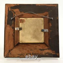 Newcomb College Pottery Framed Tile Whimsical Frog Playing The Banjo