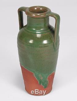 Newcomb College Pottery Joseph Meyer handled green drip red bisque Arts & Crafts