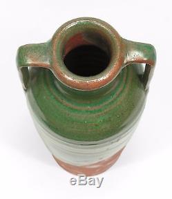 Newcomb College Pottery Joseph Meyer handled green drip red bisque Arts & Crafts