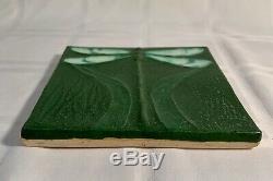 Nice Ephraim Faience Pottery Arts And Crafts Tile Of A Dragonfly. Mint