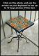 Nice Vintage Catalina Monterey Arts & Crafts Mission Wrought Iron Tile Top Table