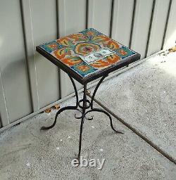 Nice Vintage CATALINA Monterey Arts & Crafts Mission Wrought Iron TILE TOP TABLE