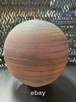 Nicholas Bernard Signed Eames Era Yellow Ceramic Studio Pottery Vase 9LARGE A16