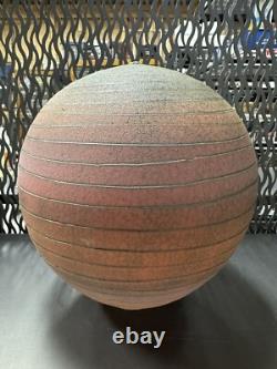 Nicholas Bernard Signed Eames Era Yellow Ceramic Studio Pottery Vase 9LARGE A16