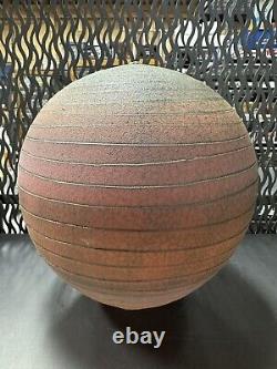 Nicholas Bernard Signed Eames Era Yellow Ceramic Studio Pottery Vase 9LARGE A16