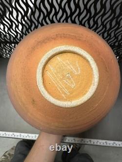 Nicholas Bernard Signed Eames Era Yellow Ceramic Studio Pottery Vase 9LARGE A16