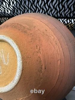 Nicholas Bernard Signed Eames Era Yellow Ceramic Studio Pottery Vase 9LARGE A16