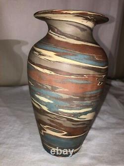 Niloak Mission Swirl Art Pottery Vase-1st Art Mark-1910-1920s-Arts and Crafts