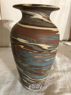 Niloak Mission Swirl Art Pottery Vase-1st Art Mark-1910-1920s-Arts and Crafts