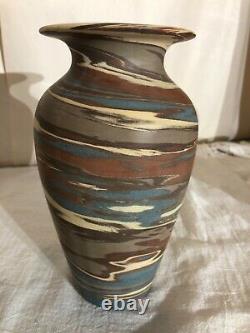 Niloak Mission Swirl Art Pottery Vase-1st Art Mark-1910-1920s-Arts and Crafts