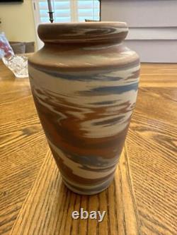Niloak Mission Swirl Pottery Vase Arts & Crafts Era 6.25 H X 3.5 W Paper Label