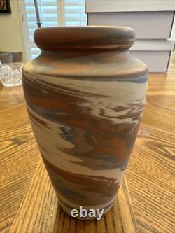 Niloak Mission Swirl Pottery Vase Arts & Crafts Era 6.25 H X 3.5 W Paper Label