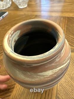 Niloak Mission Swirl Pottery Vase Arts & Crafts Era 6.25 H X 3.5 W Paper Label