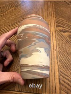 Niloak Mission Swirl Pottery Vase Arts & Crafts Era 6.25 H X 3.5 W Paper Label