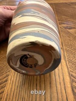 Niloak Mission Swirl Pottery Vase Arts & Crafts Era 6.25 H X 3.5 W Paper Label