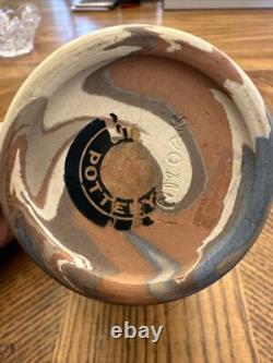 Niloak Mission Swirl Pottery Vase Arts & Crafts Era 6.25 H X 3.5 W Paper Label