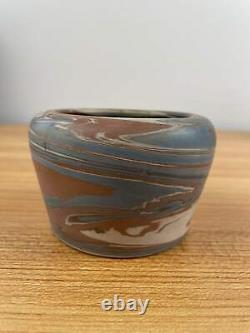 Niloak Pottery First Art Mark blue brick brown swirl vase arts/crafts Vase