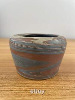 Niloak Pottery First Art Mark blue brick brown swirl vase arts/crafts Vase