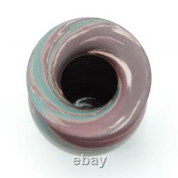 Niloak Pottery Mission ware 4.25 brown blue gray swirl vase arts & crafts