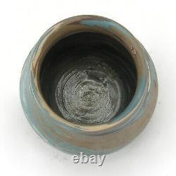 Niloak Pottery Mission ware 4.25 dia blue gray swirl vase arts & crafts southern