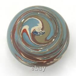 Niloak Pottery Mission ware 4.25 dia blue gray swirl vase arts & crafts southern