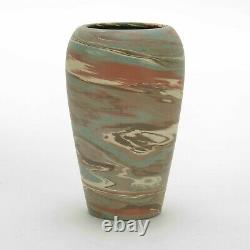 Niloak Pottery Mission ware matte blue brown swirl arts & crafts southern vase