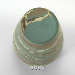 Niloak Pottery Mission ware matte blue brown swirl arts & crafts southern vase