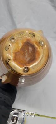 North Carolina pottery 2 handle handle tan 10.75 inch Vintage Amphora # 5693